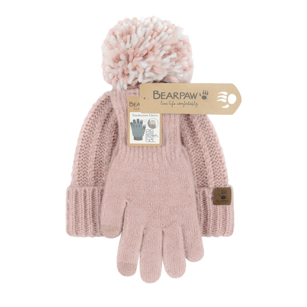 Bearpaw Hat Glove Set 2Pk Pink