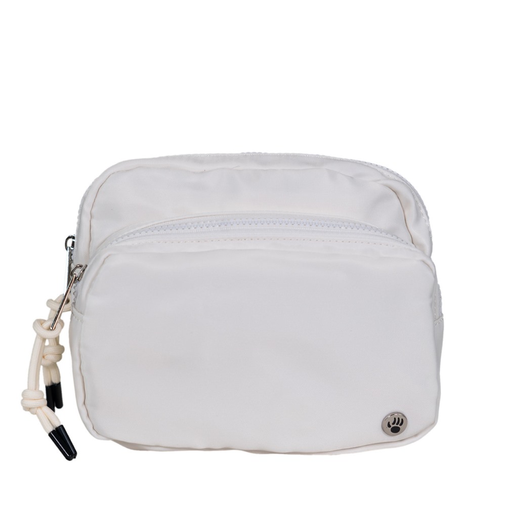 Bearpaw Square Double Zip Waist Bag/Sling Ivory