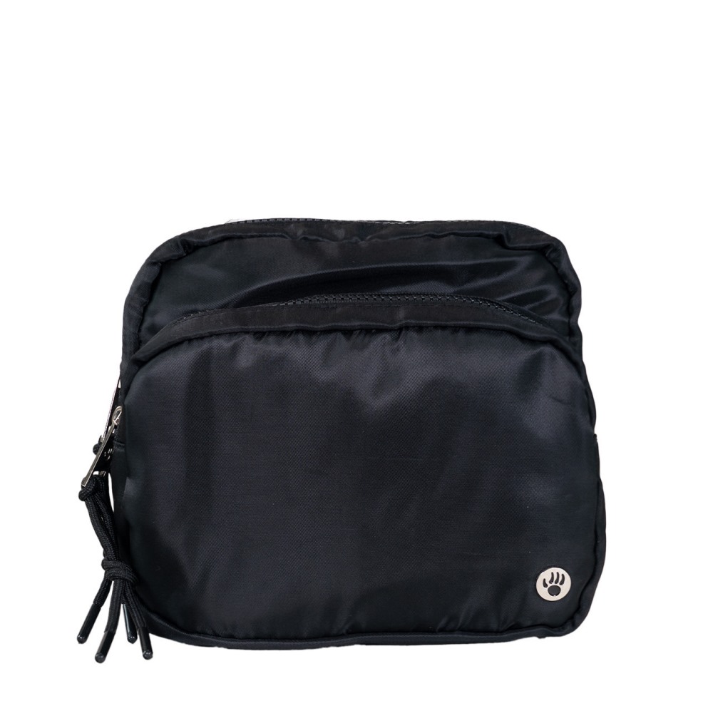 Bearpaw Square Double Zip Waist Bag/Sling Black
