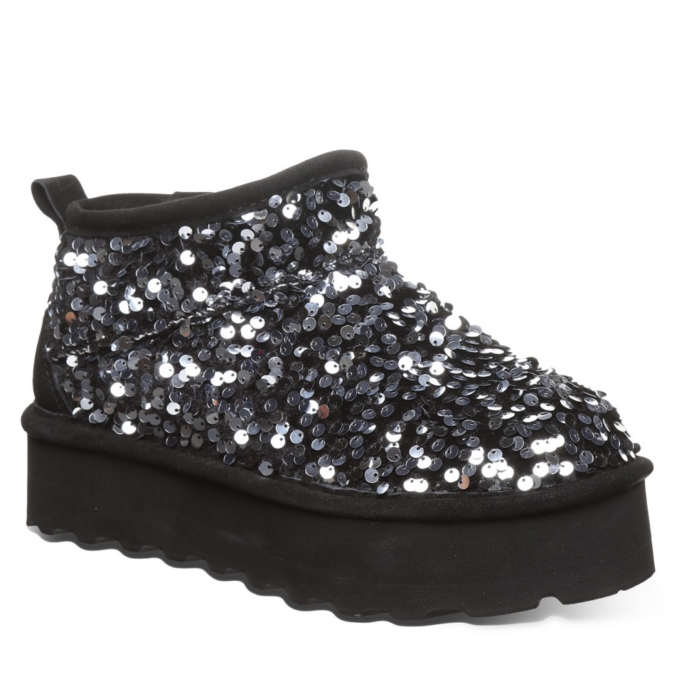 Bearpaw Retro Super Shorty Sequin Silver Sequin